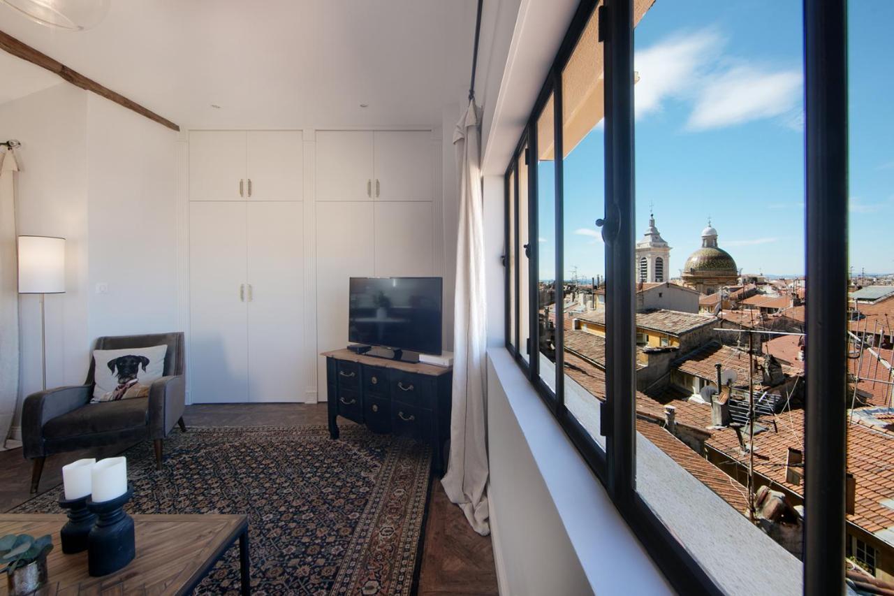 Appartamento Cocoon Loft - Magnifique Loft Sous Toit, Refait A Neuf, Vues Splendides, Clim, Wifi Nizza Esterno foto